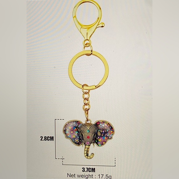 Silver Plated Elephant Keychain Bag Charm New Last 2!! - Picture 2 of 2
